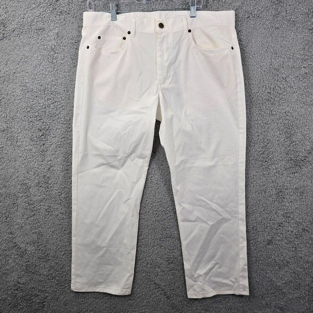 Peter Manning Men's White Jeans Light Wash Size 36x27